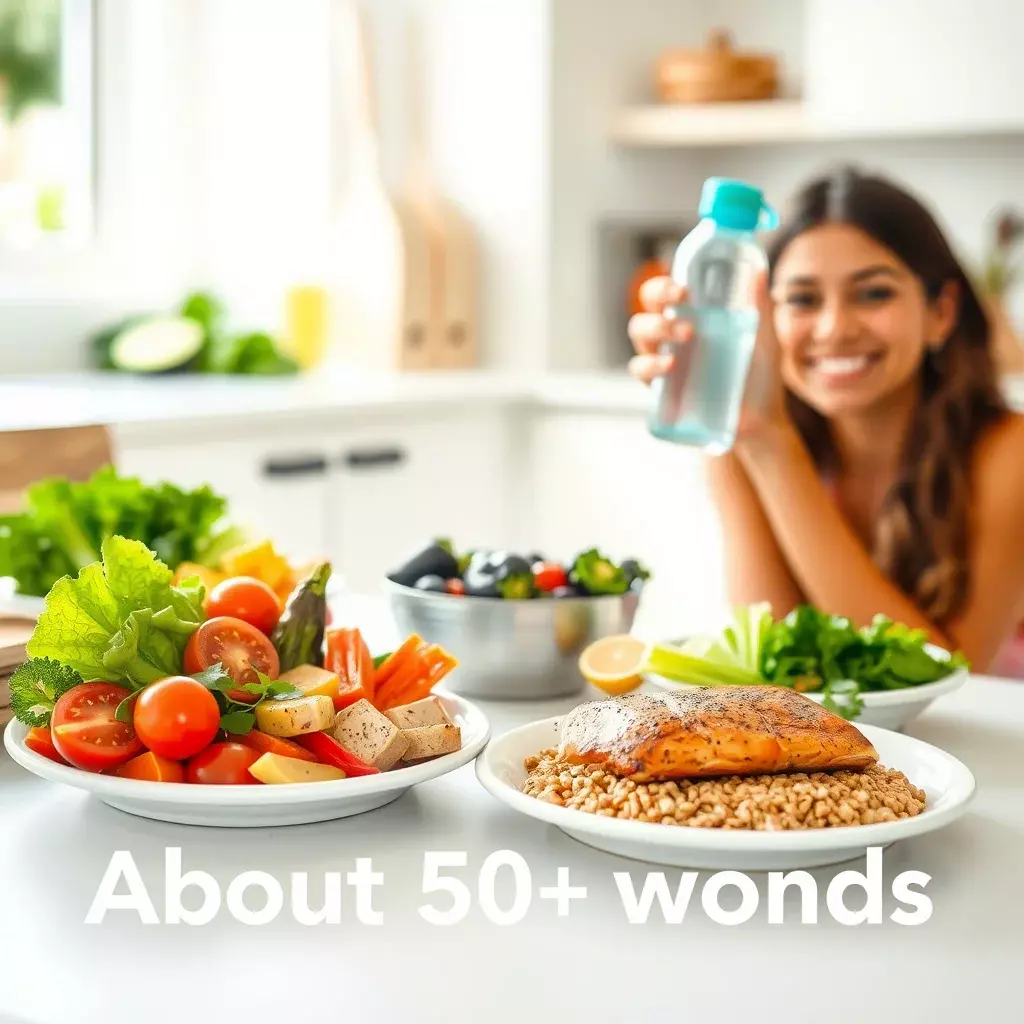 alt="Assiette équilibrée avec légumes, protéines maigres et grains complets pour une nutrition saine"