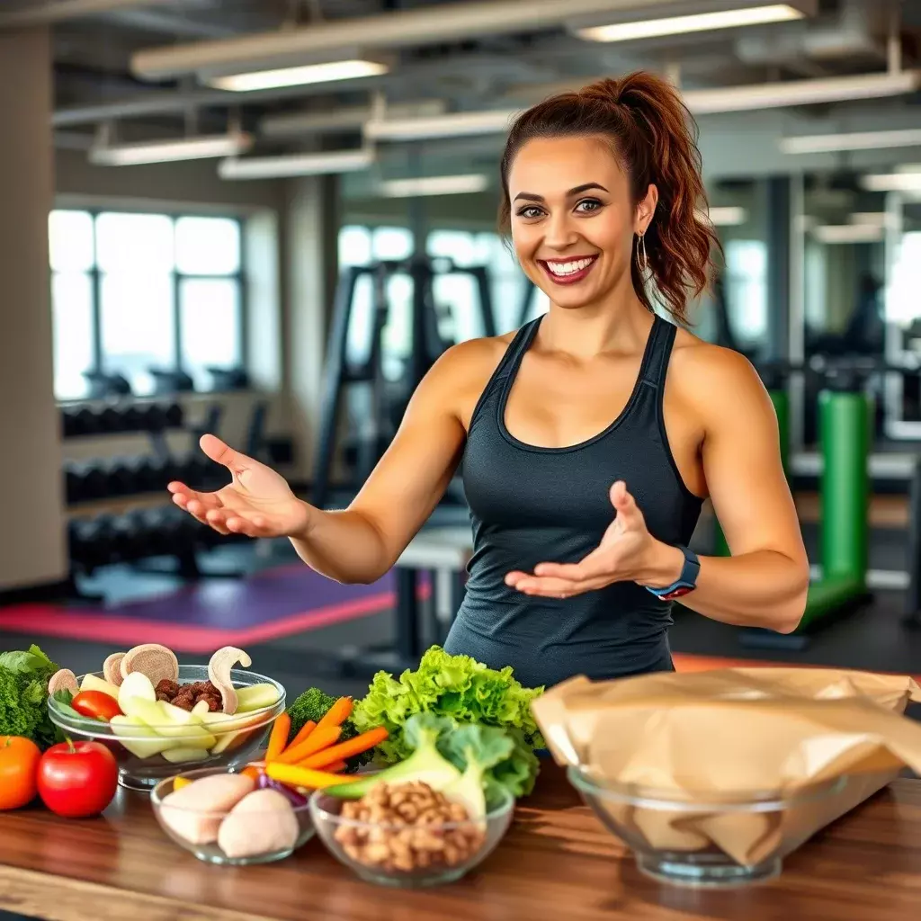 alt="Déficit calorique expliqué avec des aliments sains comme légumes, protéines maigres et grains entiers"