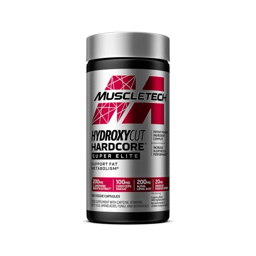 Hydroxycut Hardcore Super Elite 120 capsules – brûleur de graisse puissant MuscleTech pour perte de poids rapide et énergie intense.