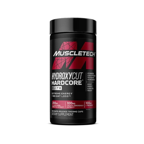 Hydroxycut Hardcore Elite 100 caps MuscleTech brûleur de graisse thermogène haute dose caféine et yohimbe