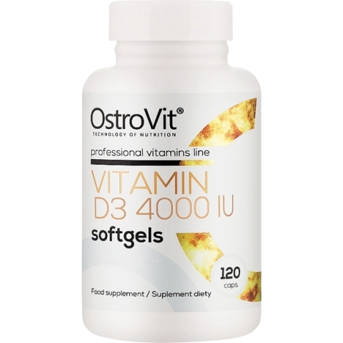 OstroVit Vitamin D3 4000 IU – complément hautement dosé pour renforcer immunité, os et muscles, flacon 120 capsules