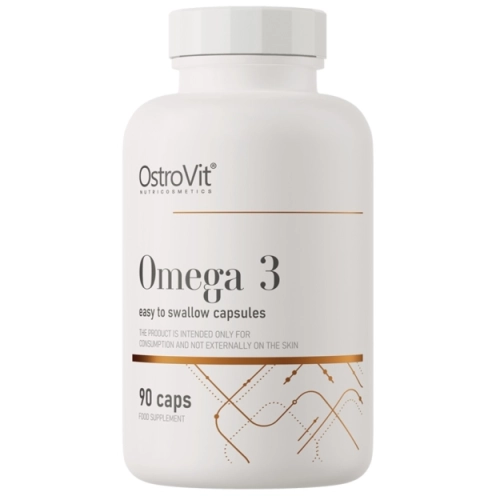 OstroVit Omega 3 – 90 capsules d’huile de poisson riche en EPA et DHA pour le cœur, le cerveau et la santé générale.
