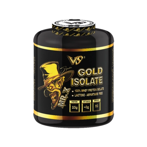 Pot de GOLD ISOLATE 2KG – V SHAPE SUPPS, whey isolate pour prise de muscle sèche, pauvre en lactose et en graisses, disponible sur Protein.tn en Tunisie.