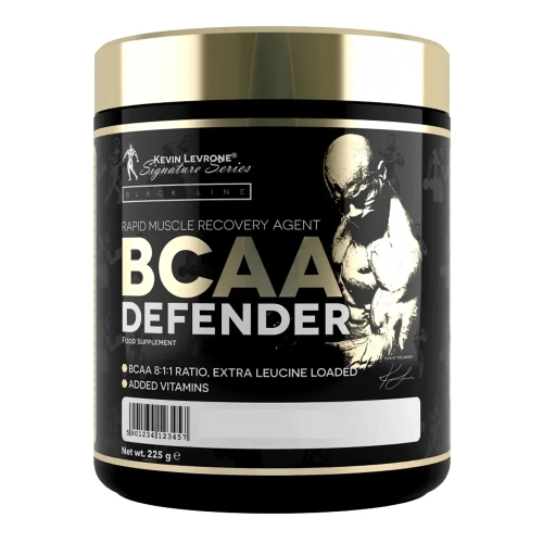alt="BCAA Defender Kevin Levrone – Acides aminés BCAA 8:1:1 pour la récupération et la performance"