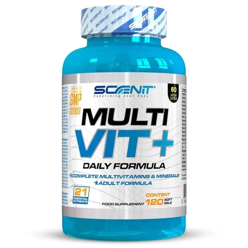 Multi Vit+ 120 Caps – Scenit Nutrition, multivitamines complètes pour énergie et immunité, disponible sur Protein.tn en Tunisie.