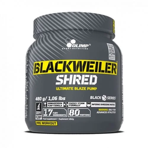 BLACKWEILER SHRED 480G – Pré-workout explosif Olimp Sport Nutrition, booster énergie, force et brûle-graisse – Disponible sur Protein.tn Tunisie.