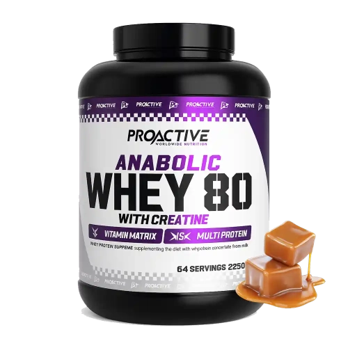 ANABOLIC WHEY 80 ProActive 2,25 kg – Protéine whey 80 % avec BCAA et glutamine