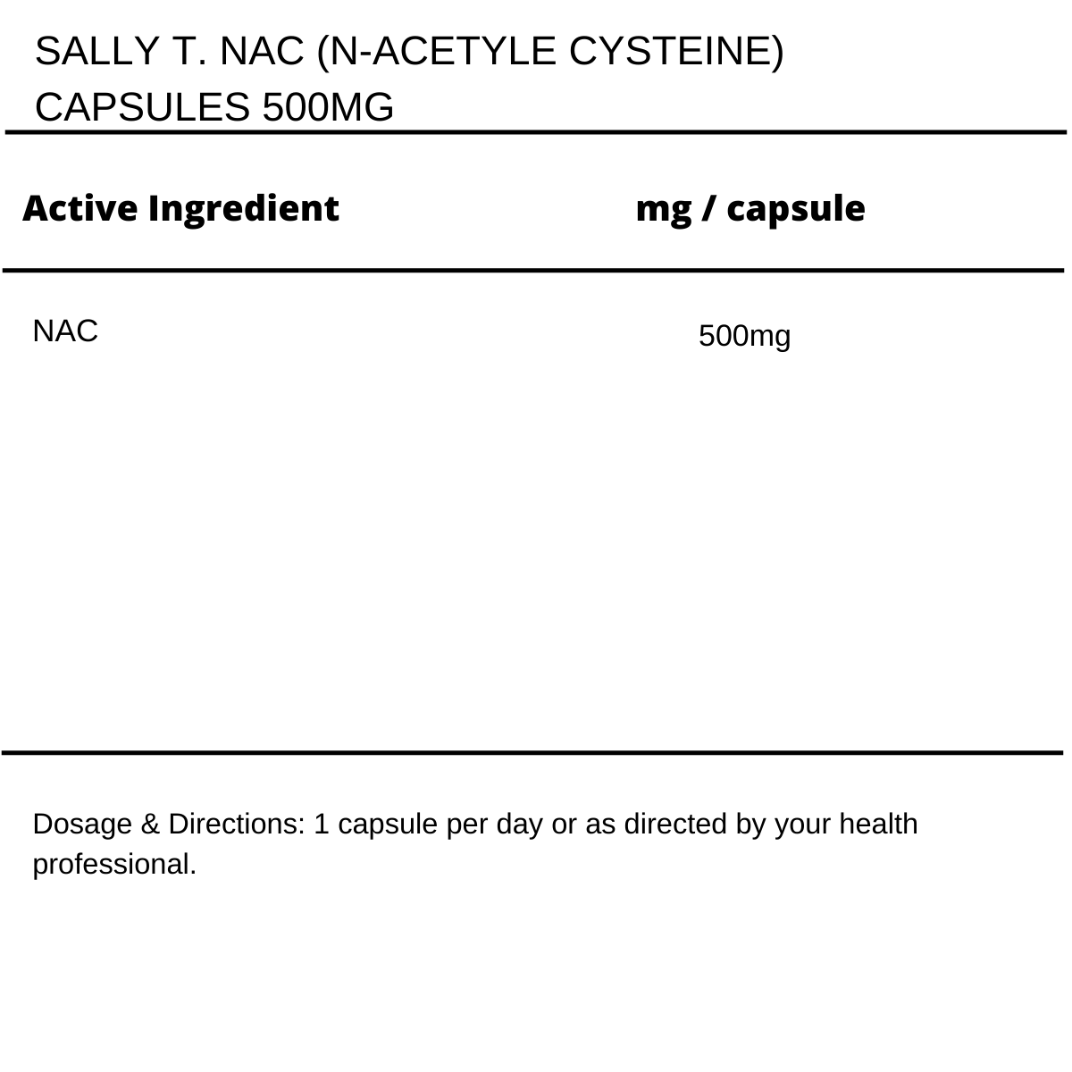  NAC 90 tablets - Muscle Care — valeurs nutritionnelles